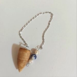 Apple wood pendulum set with a sodalite